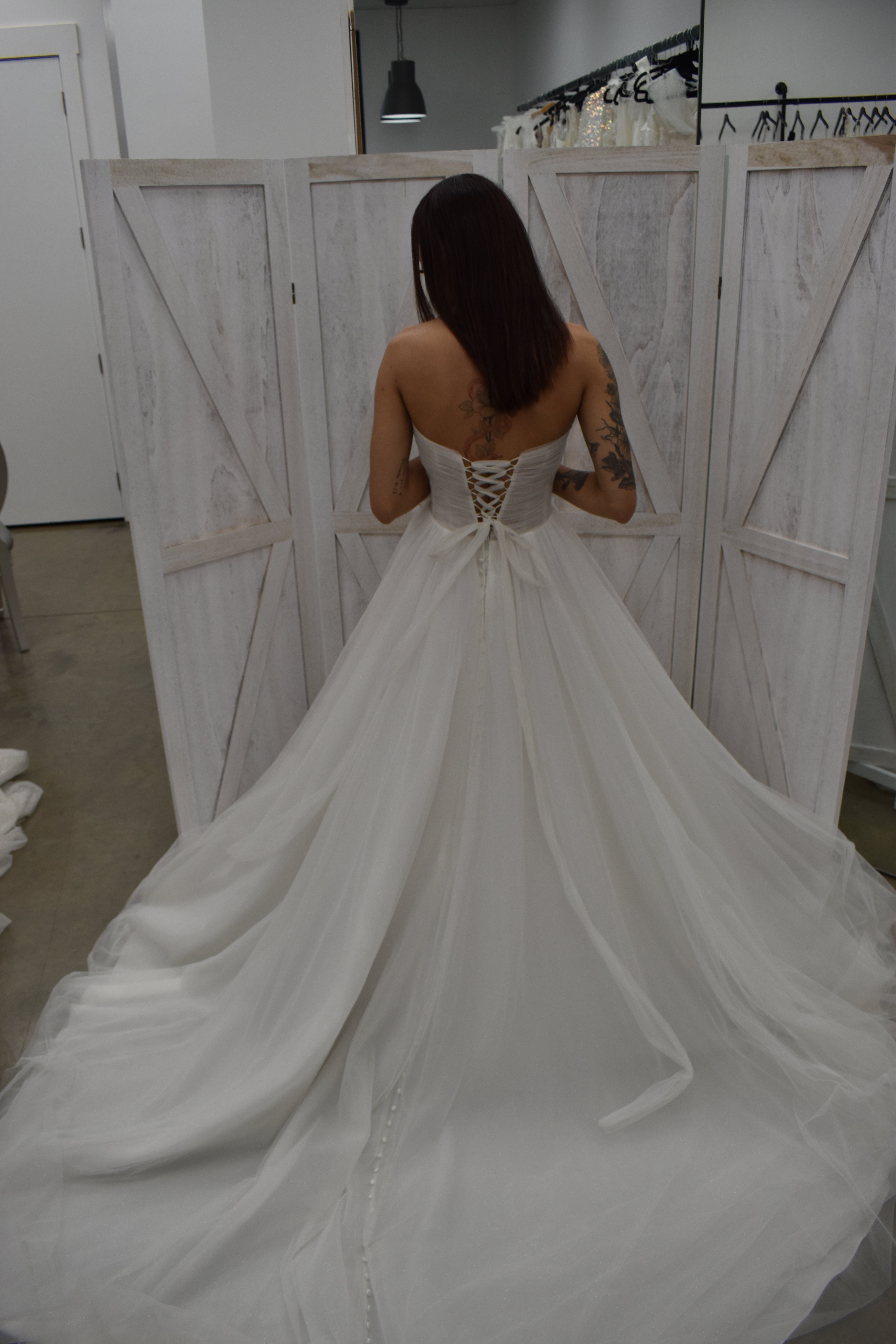Sweetheart Tulle Ballgown with Floral Bodice & Corset Back