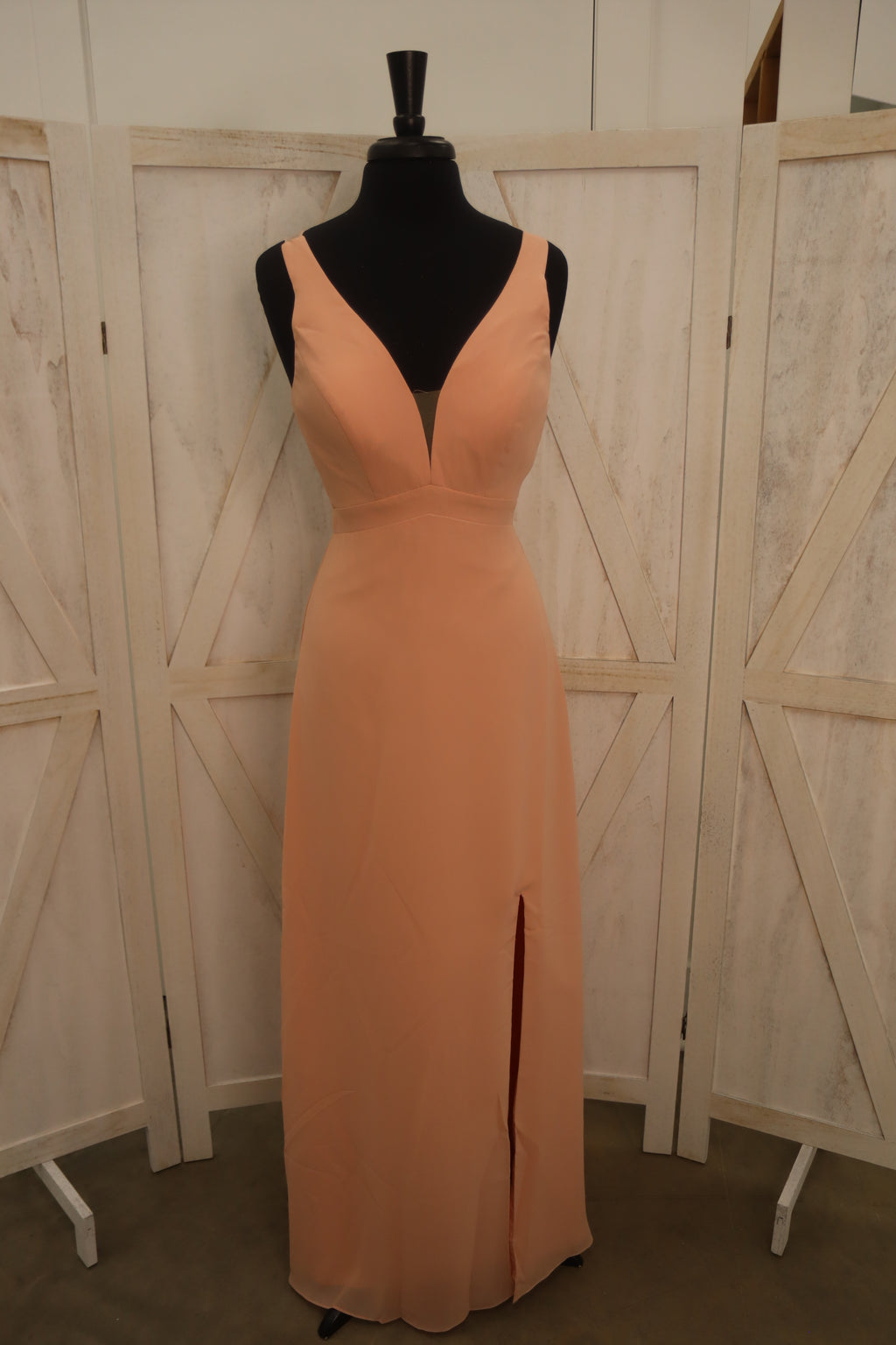 Rose Deep V-Neck Open Back Maxi Gown – Bridesmaid & Wedding Guest