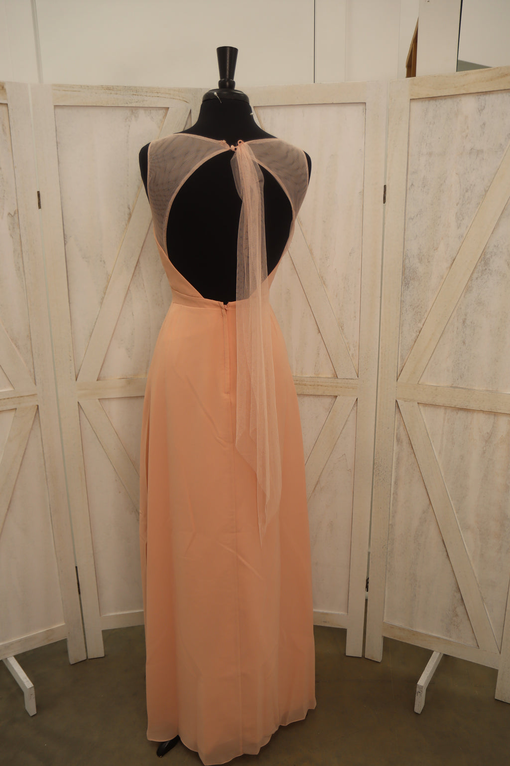 Rose Deep V-Neck Open Back Maxi Gown – Bridesmaid & Wedding Guest