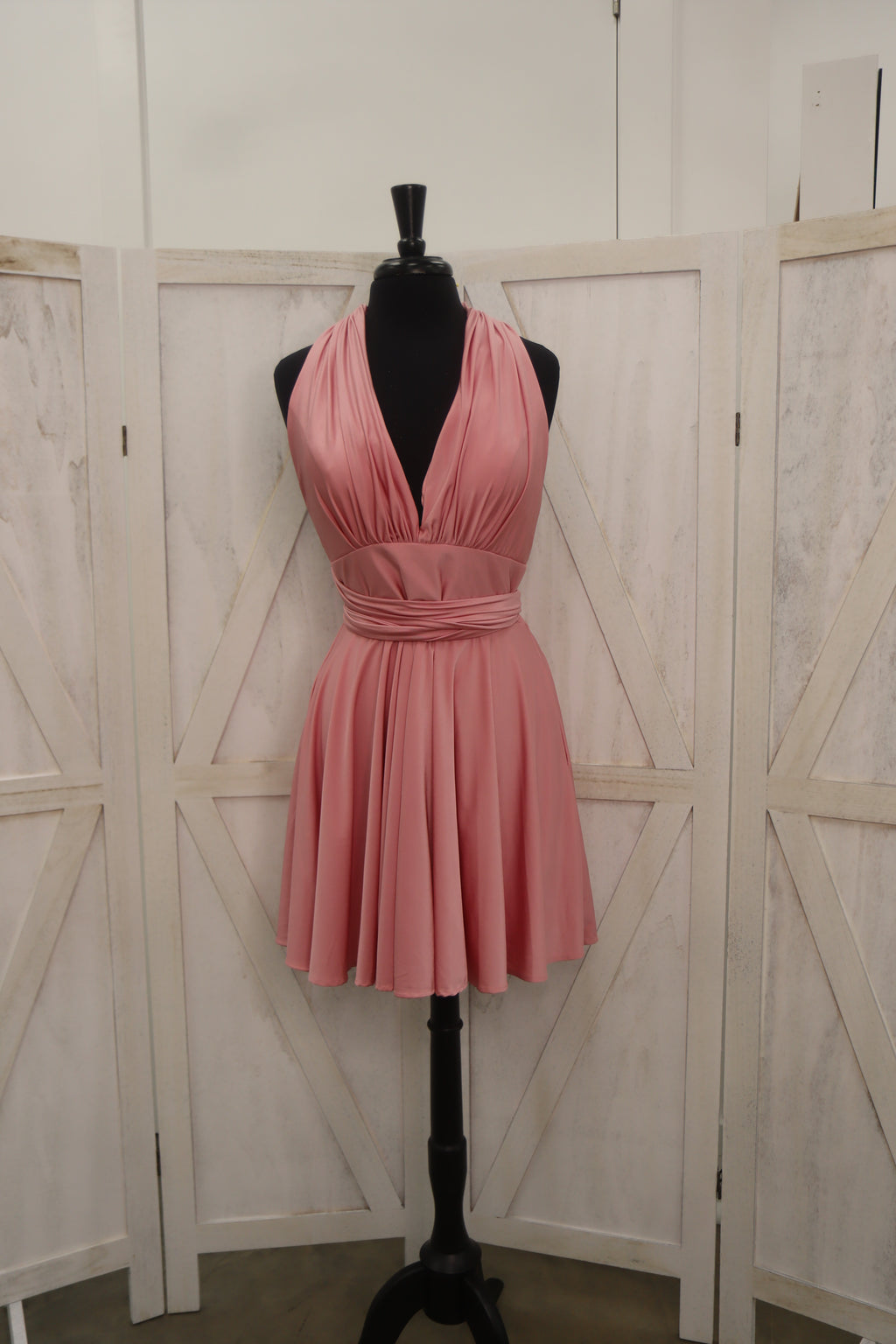 Dusty Rose Multiway Infinity Dress – Short