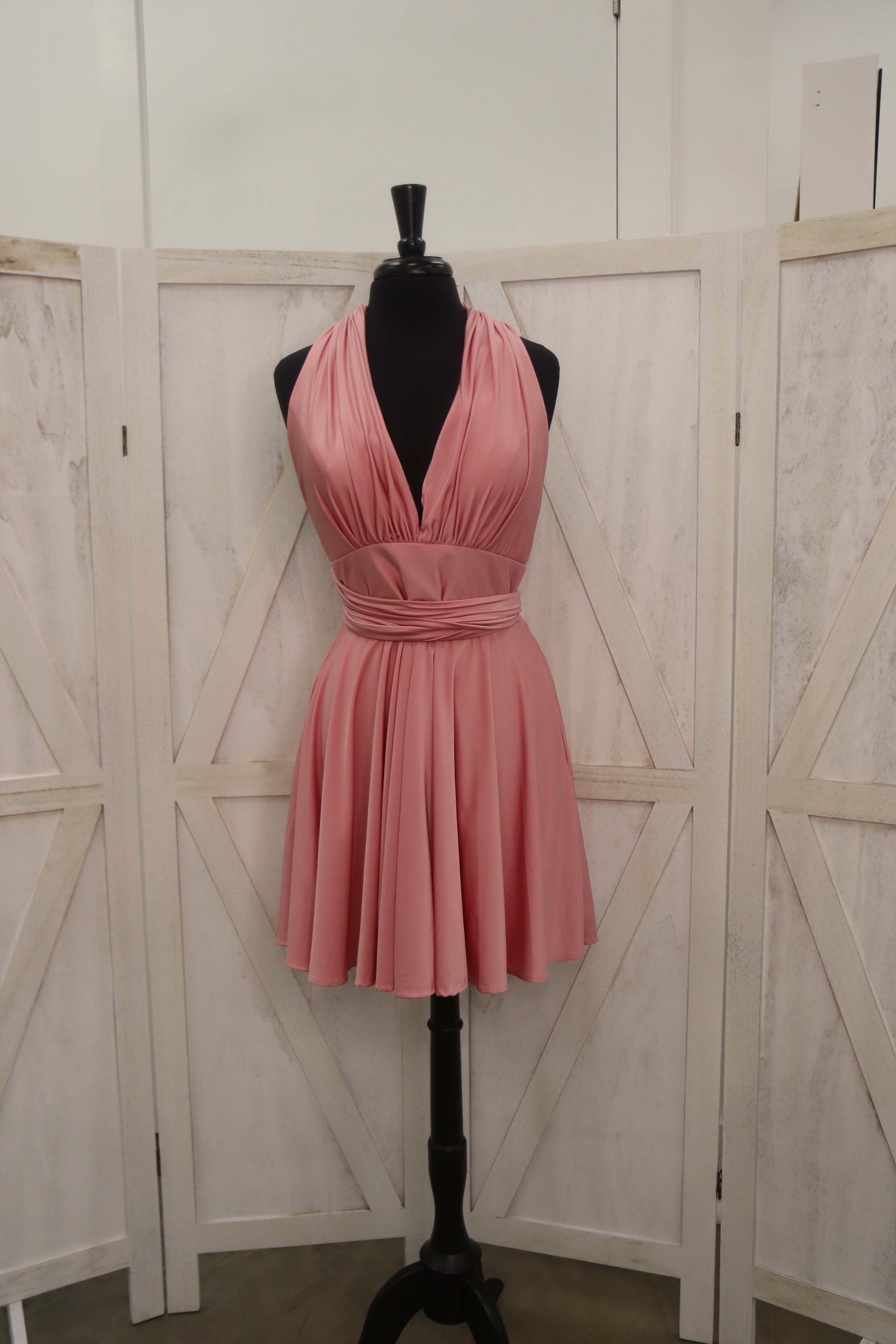 Dusty Rose Multiway Infinity Dress – Short